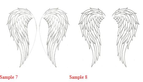easy angel wings drawing