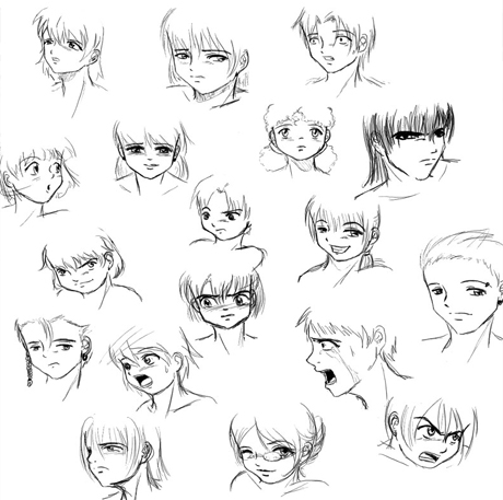 how to draw cartoon faces canvas