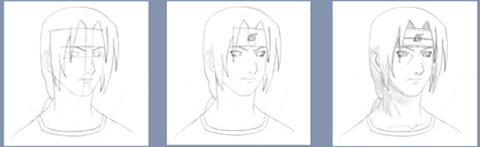how to draw itachis face