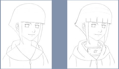 How to draw HINATA (Naruto Shippuden) step by step, EASY 