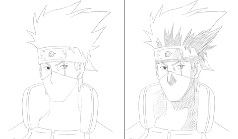 Naruto art  How to draw kakashi step-by-step 