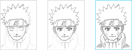 how to draw naruto half face easy step-by-step, Easy anime drawing